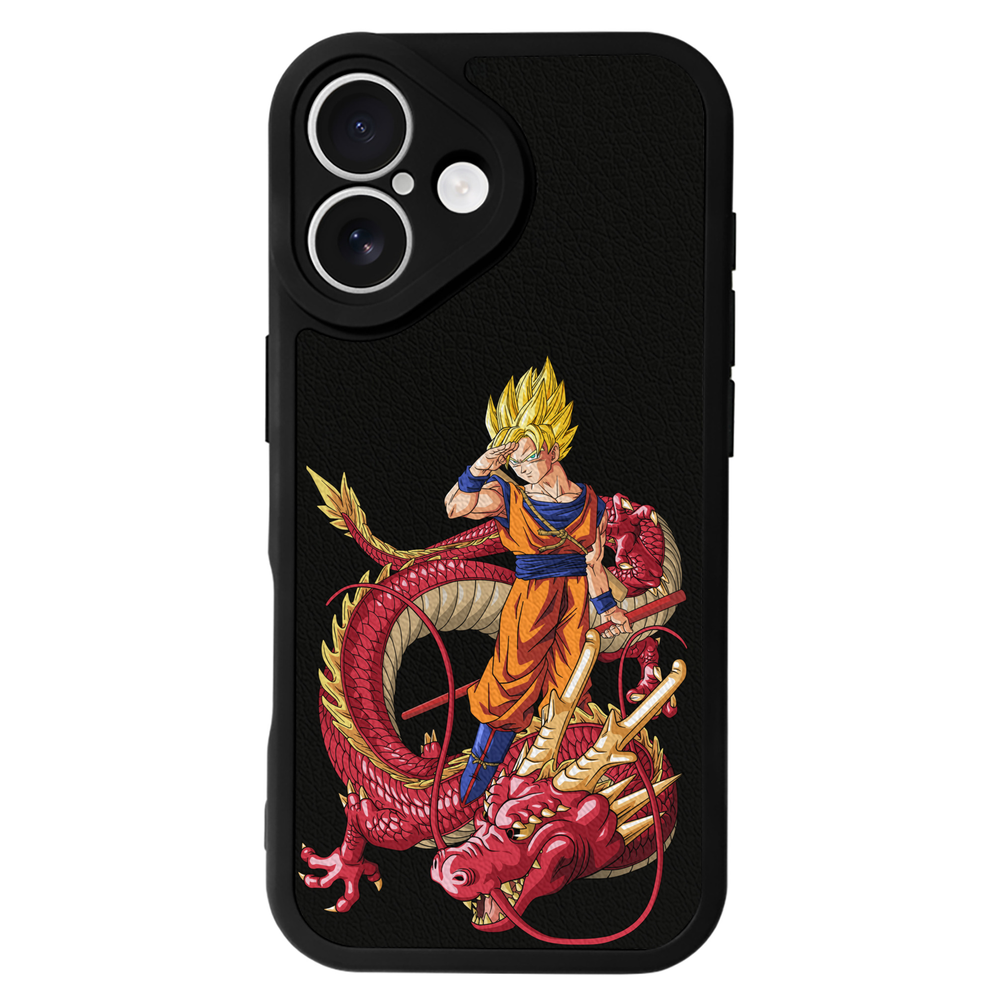 （画像用） ドラゴンボール 孫悟空（そん ごくう）Son Goku カカロット DRAGON BALL Kakarotto 【iPhone 16シリーズ対応】シリコンスマホケース（レザー調） 材質：シリコン